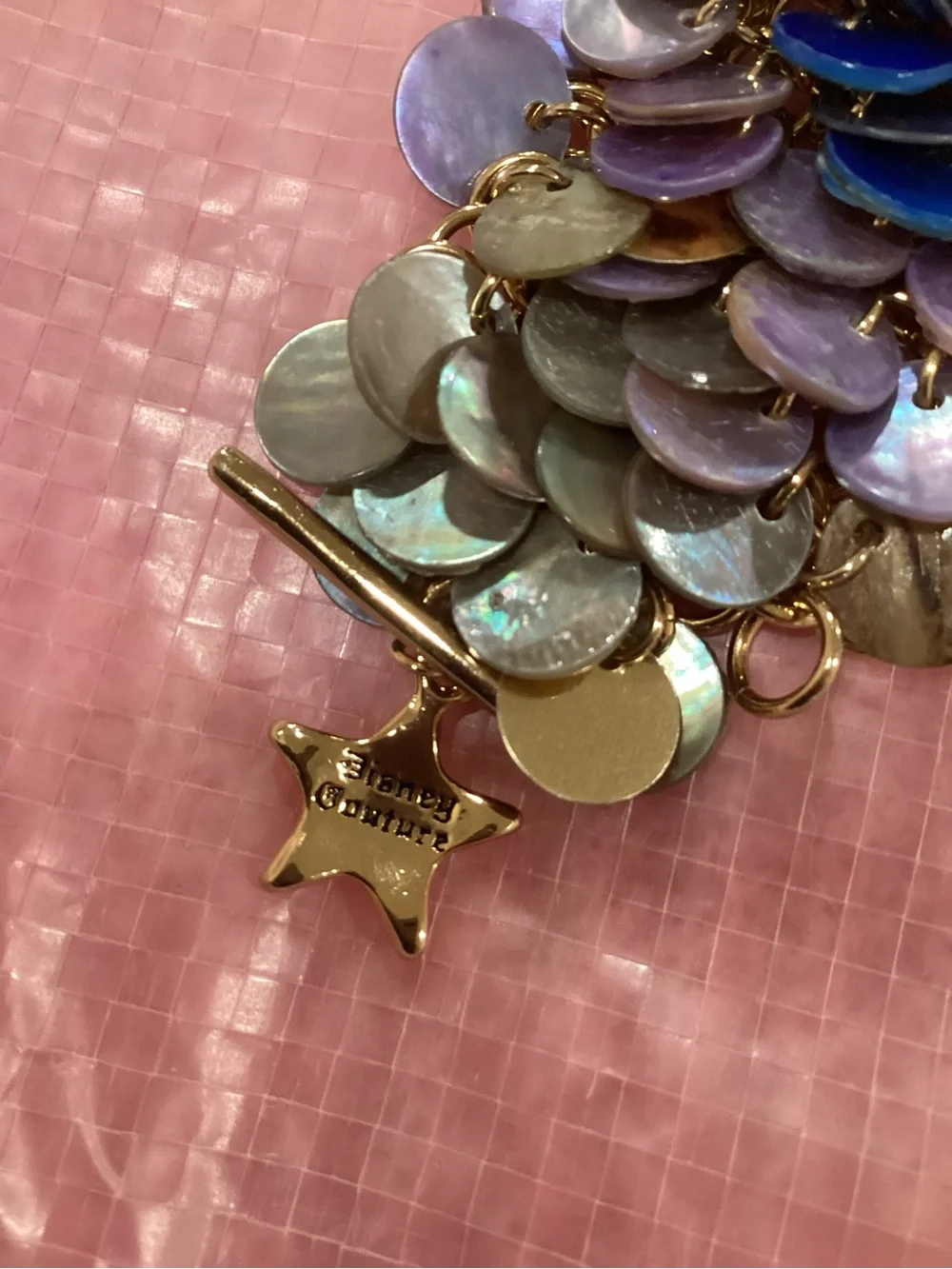 Kids Multicolor Sequin Charm Bracelet with Gold Accents